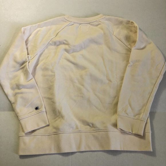 Champion Soft Suede Fleece Crewneck Sweatshirt Sweater Natural Women's Medium - Picture 9 of 9